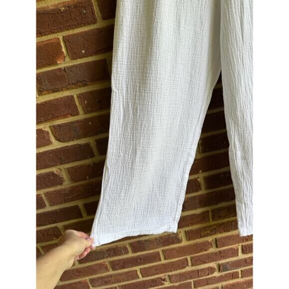 NWOT Bobi Wide Leg Beach Gauze Crepe Cotton Pant in White size Medium - Picture 4 of 7